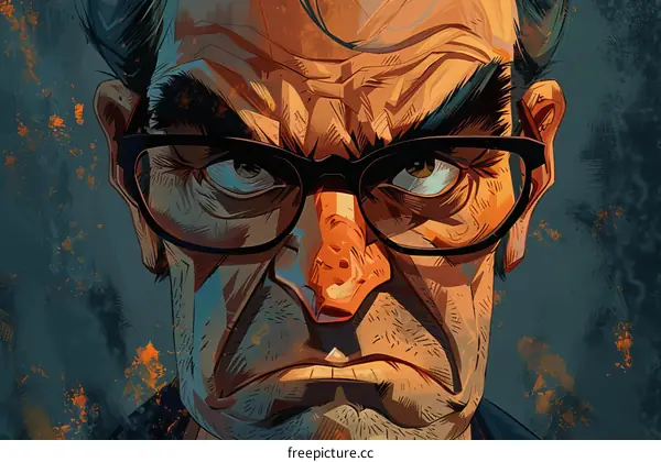 Close-up Portrait of an Angry Man