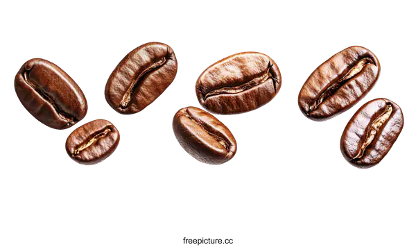 [Transparent Background PNG]Coffee Beans Floating in the Air