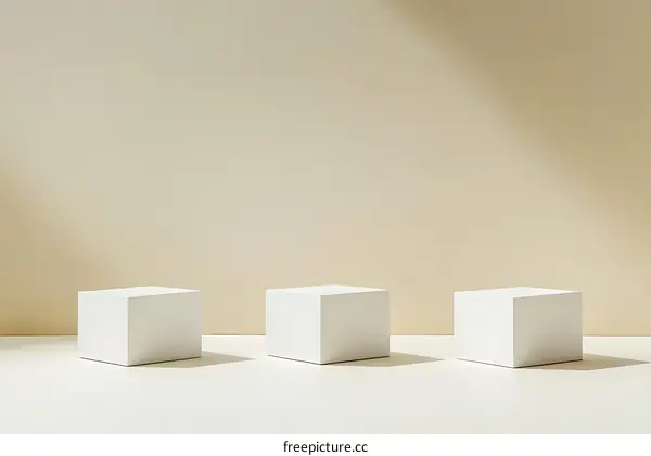 Minimalist White Cube Display Stand Product Photography