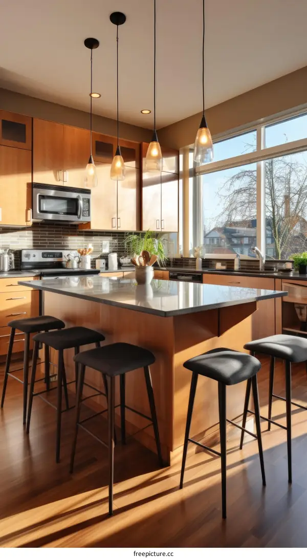 Modern Kitchen Island with Seating and Storage