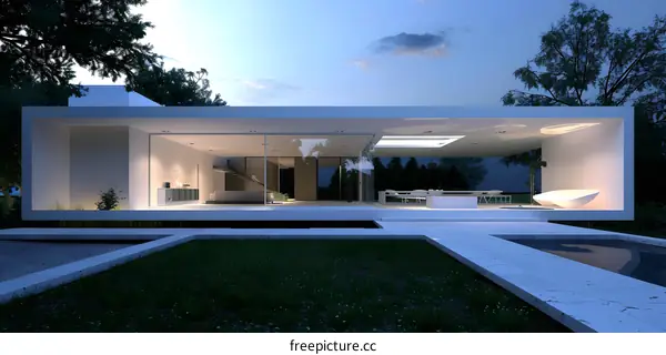 Modern Minimalist House with Pool and Patio
