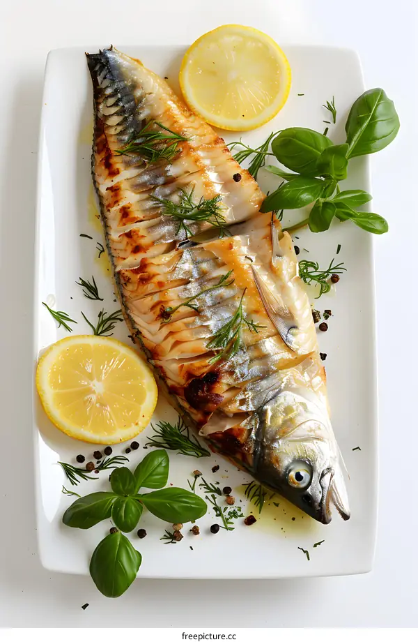 grilled fish with lemon and herbs