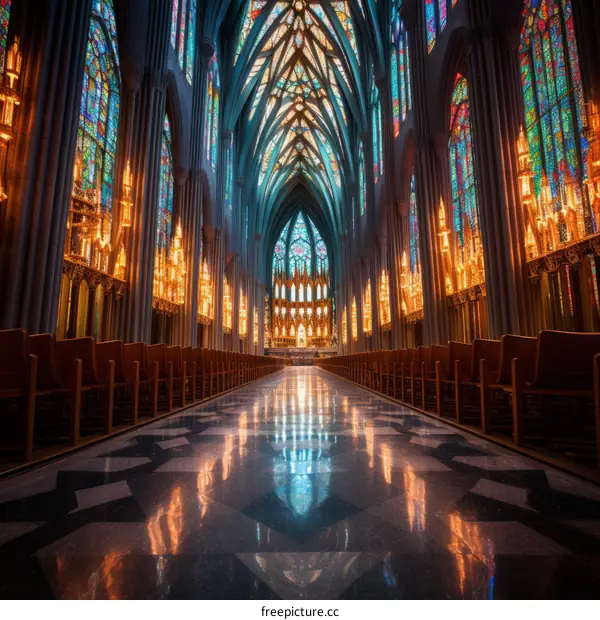 Gothic architecture church interior