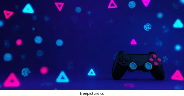 Abstract Game Controller in Neon Lights