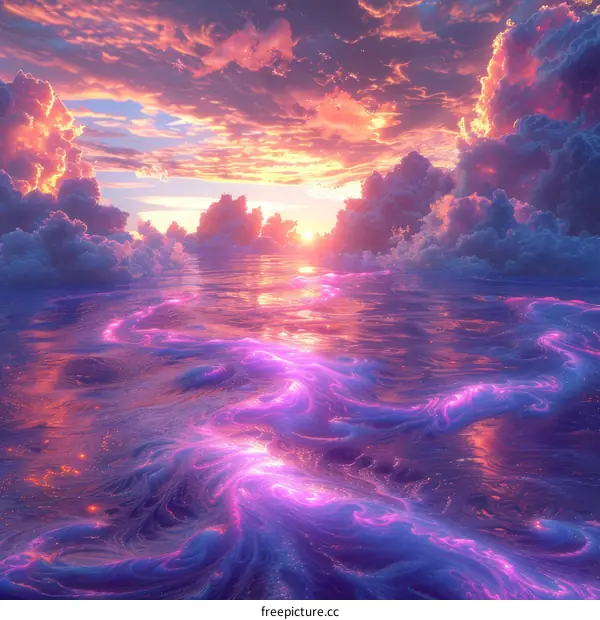 Dreamy Sunset Over the Azure Sea