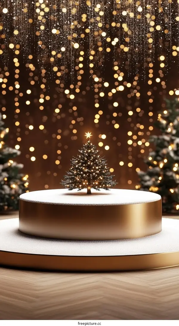 Christmas Tree on a Golden Platform