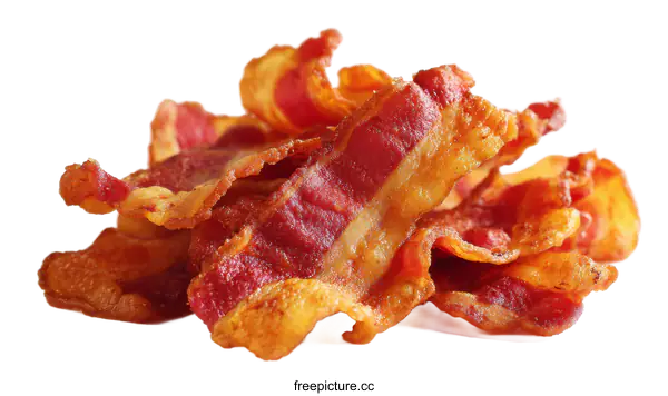 [Transparent Background PNG]Crispy Fried Bacon Ready to Eat