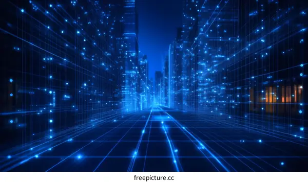 Digital Cityscape Futuristic Architecture