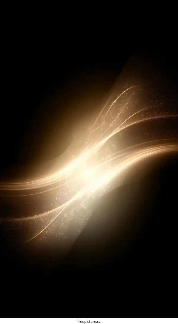 Abstract Golden Light Waves Background Design