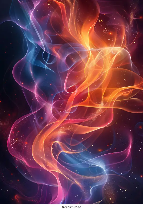 Abstract Colorful Flowing Lines Design