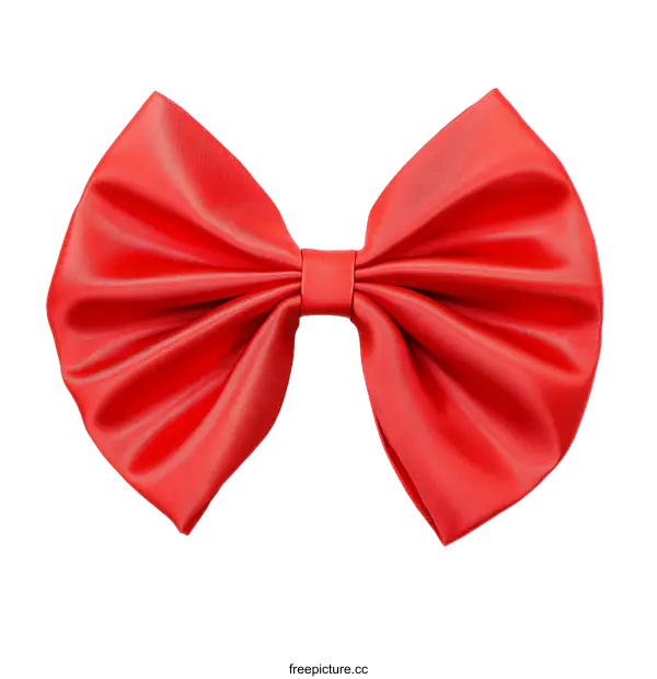 [Transparent Background PNG]Red Satin Bow Tie Isolated on transparent background