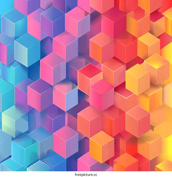 Colorful 3D Cubes Background