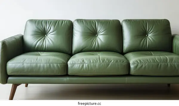 Modern Green Leather Sofa Design