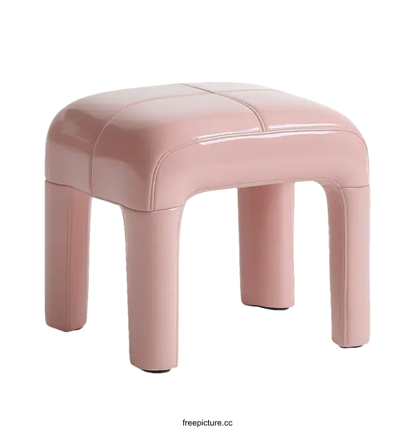 [Transparent Background PNG]Modern Pink Upholstered Stool