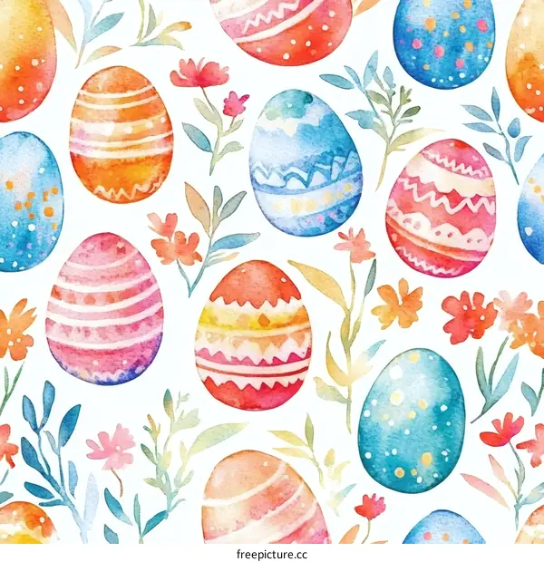 Watercolor Easter Egg Pattern Design