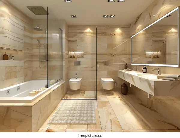 Luxury Modern Bathroom Design Illustration