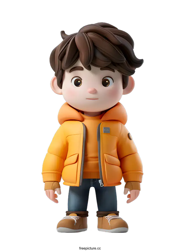 [Transparent Background PNG]3D Boy in Winter Clothes