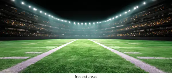 American Football Stadium at Night