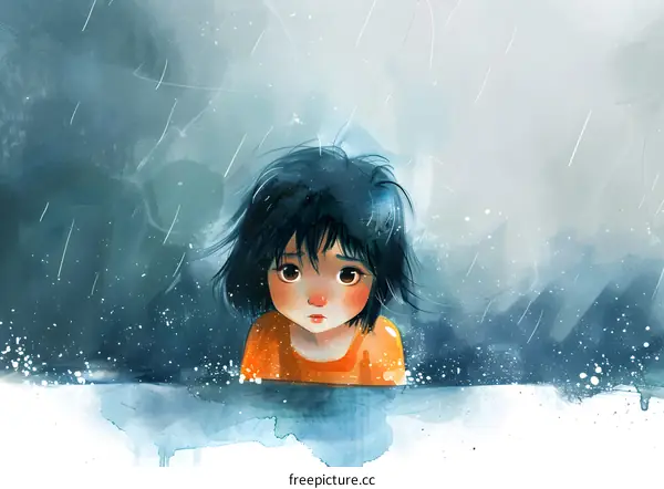 sad girl looking down