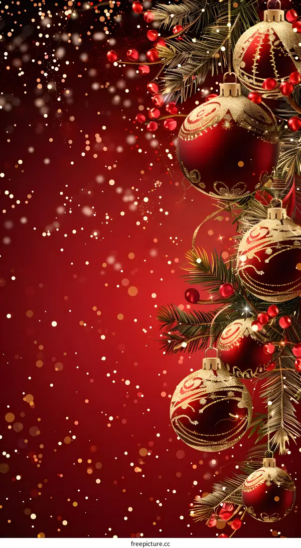 Christmas tree branch decorated for Christmas