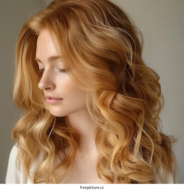 Portrait of a beautiful woman with red hair
