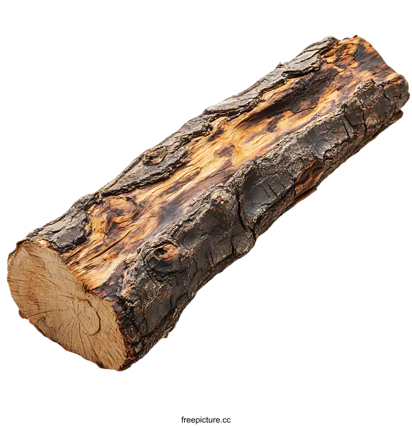 [Transparent Background PNG]Close Up of a Piece of Aged Wood Log