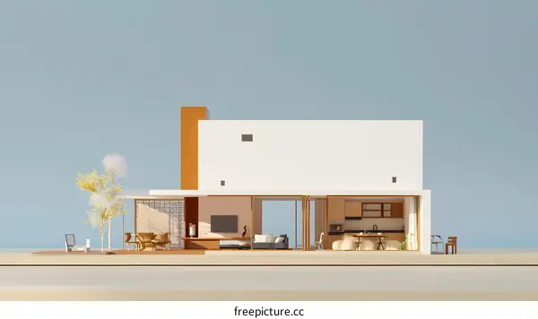 Minimalist Modern House Interior Design With Wooden Accents