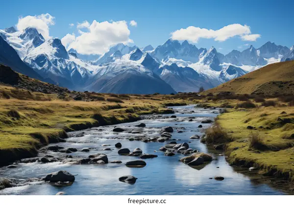 Mountain River Valley Landscape