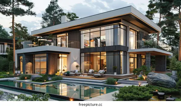 Modern Luxury House with Pool and Garden