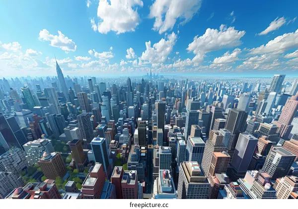 Aerial View of New York City: A Bustling Metropolis