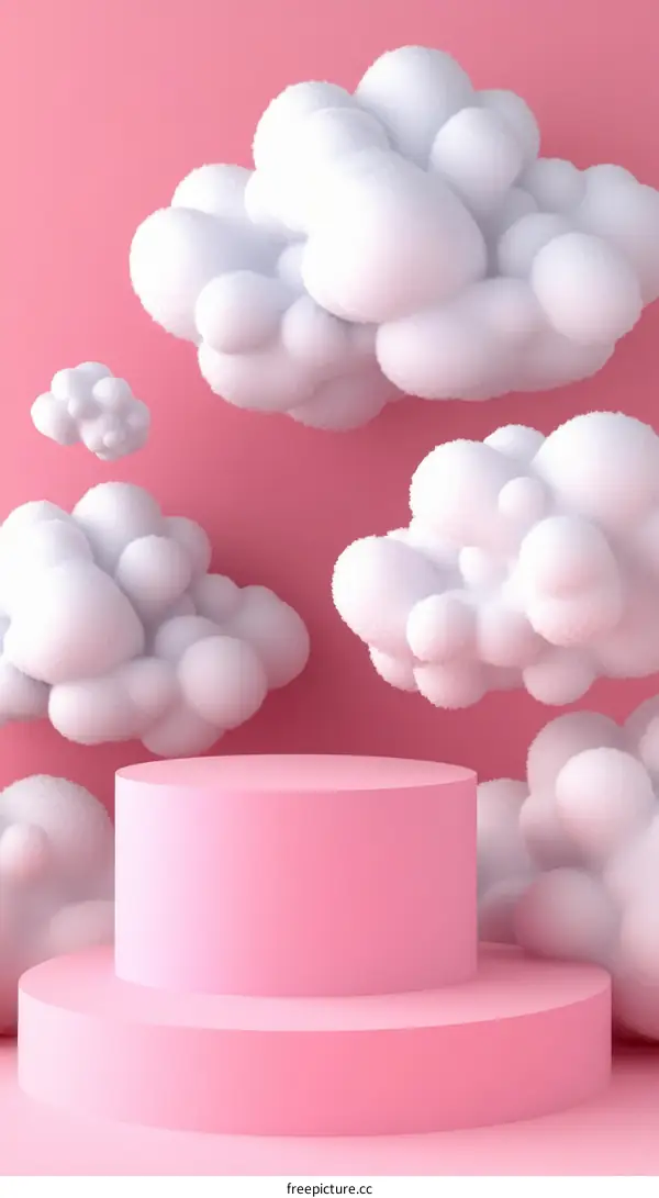 Pink Cloud Display Podium