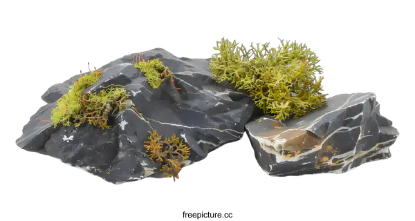 [Transparent Background PNG]Close Up of Moss Covered Rocks