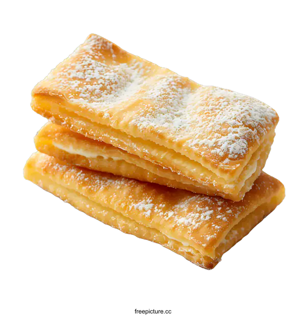 [Transparent Background PNG]Three pieces of puff pastry