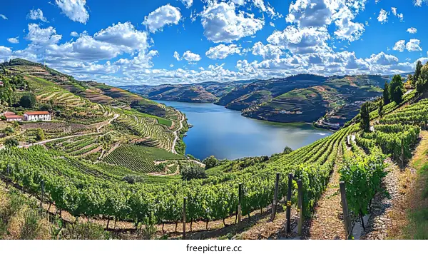 Vineyards Landscape in Douro Valley Portugal
