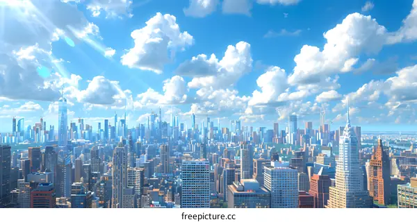 A beautiful sunny day in New York City