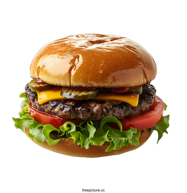 [Transparent Background PNG]Delicious Burger on White Background