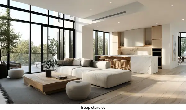 Modern Open-Plan Living Area Design