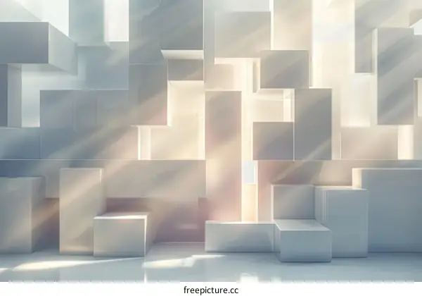 Abstract Geometric Shapes with Soft Lighting and Shadows