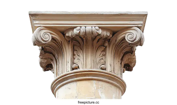 [Transparent Background PNG]Classic Ancient Column Capital Ornament