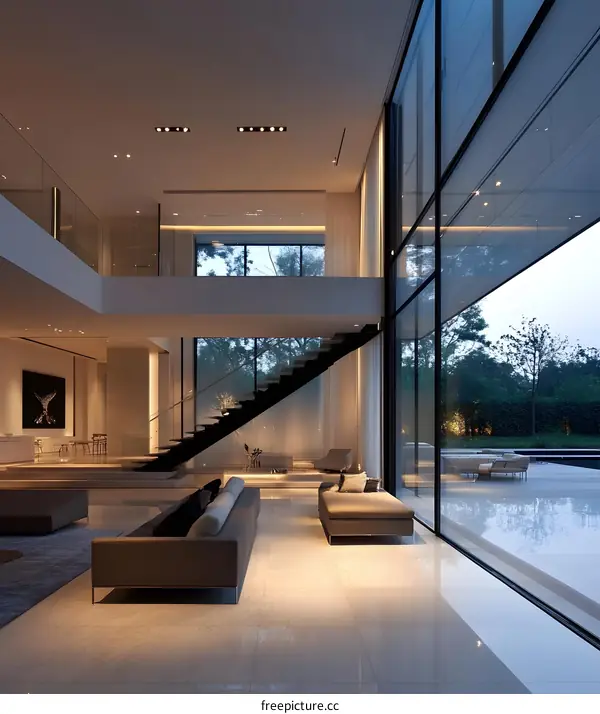 Modern Interior Design with Floor To Ceiling Windows
