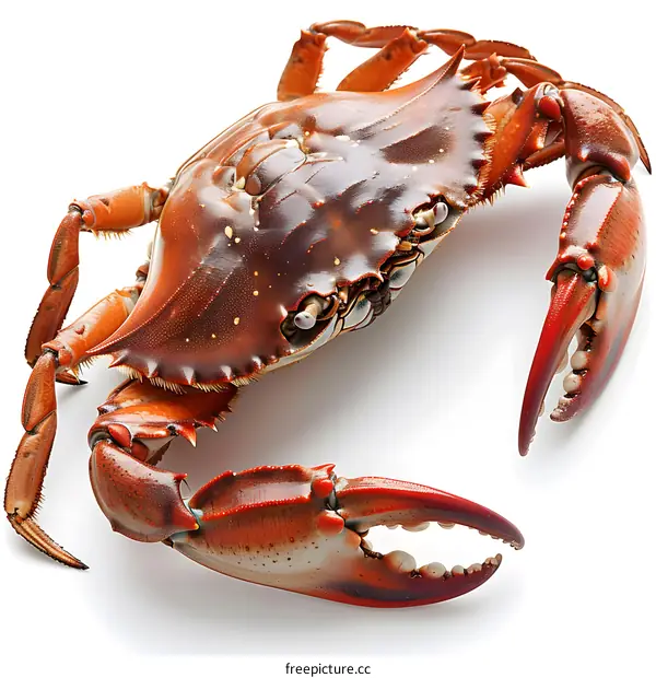 Fresh Edible Crab on White Background