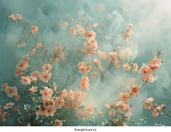 Peach Blossoms in Mist