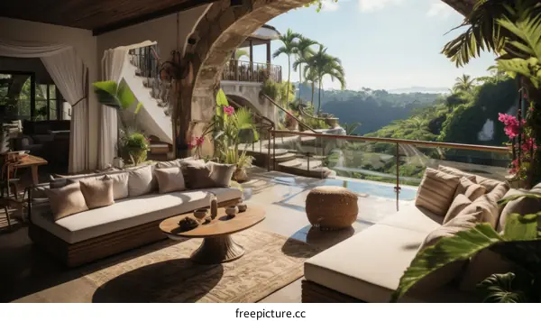 Modern luxury villa with stunning jungle and ocean views