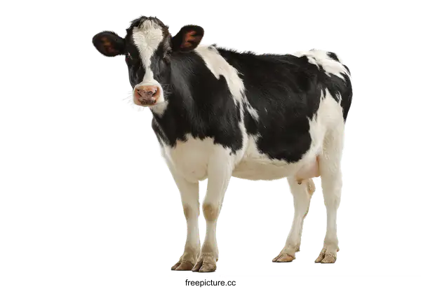 [Transparent Background PNG]Black and White Cow on White Background