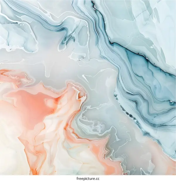 Abstract Marble Swirls with  Blue and Pink Color
