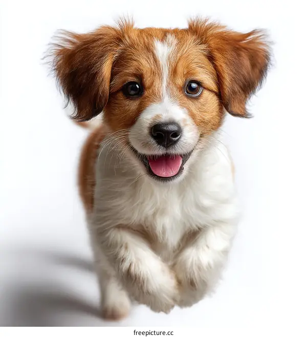 Adorable Puppy in Mid-Leap