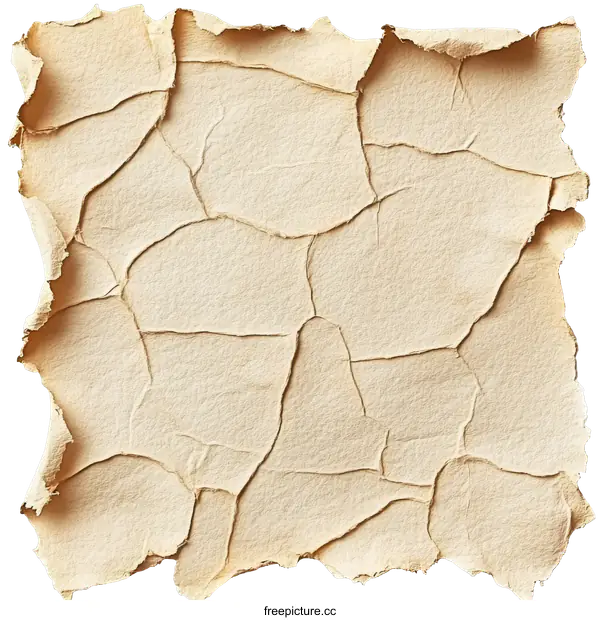 [Transparent Background PNG]Aged Paper Texture with Rips and Cracks