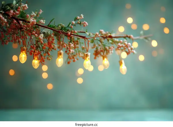 Warm Christmas Light Decor with Soft Background