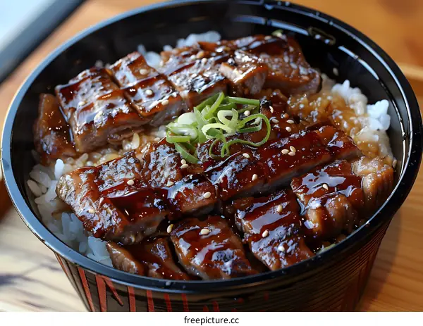 A bowl of Japanese beef rice