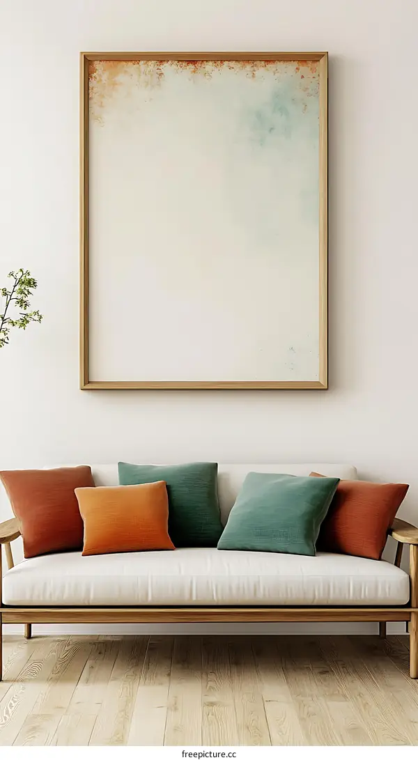 Modern Abstract Art Piece in a Living Room Setting